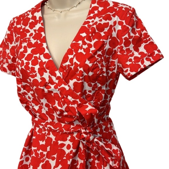 Boden Red & White Floral Lara Wrap Dress - Picture 5 of 7